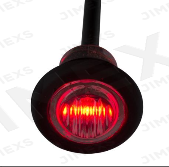 3/4" Red LED Clearance Light- Clear Lens