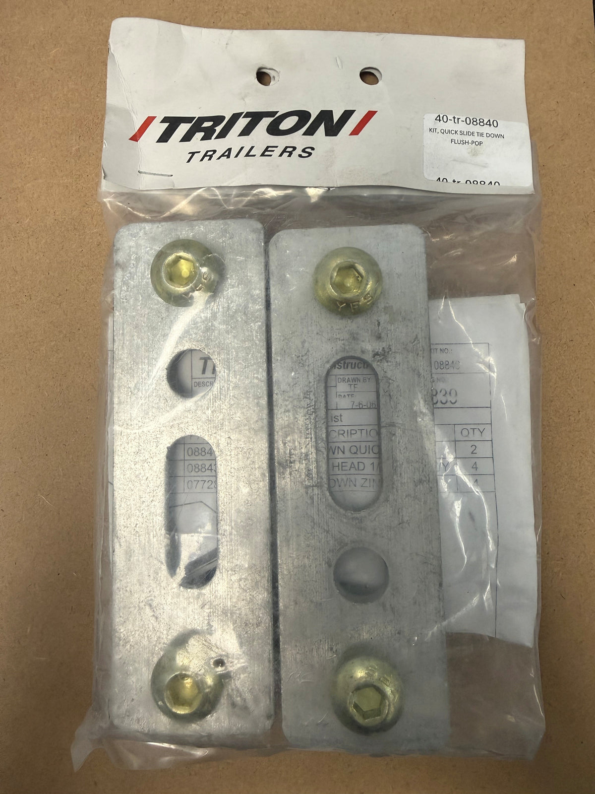 Triton Quick Slide Tie Downs (2)- 08840