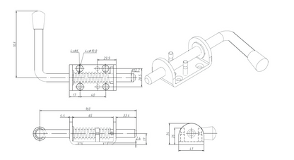 6" Spring Latch Bolt