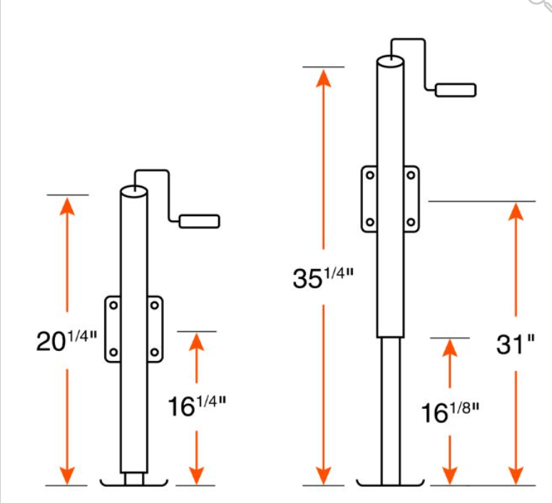 2000LB Pipe Mount Top Wind Trailer Jack
