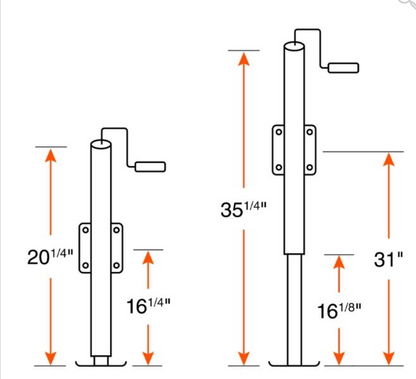 2000LB Pipe Mount Top Wind Trailer Jack