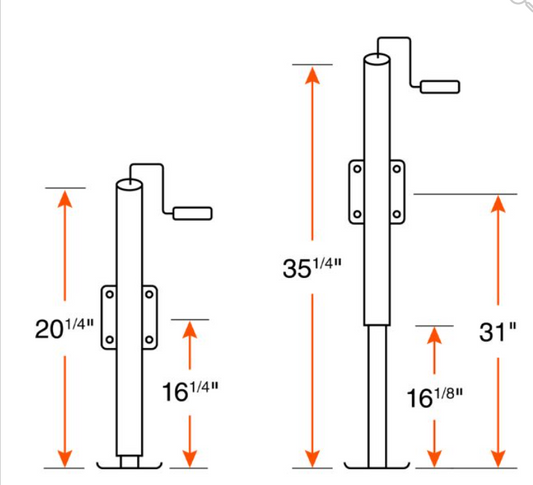 2000LB Pipe Mount Top Wind Trailer Jack