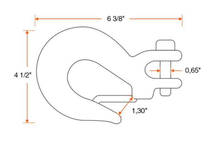 1/2" Clevis Slip Hook with Latch