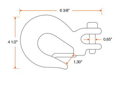 1/2" Clevis Slip Hook with Latch