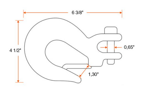 1/2" CLEVIS SLIP HOOK WITH LATCH