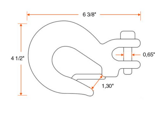 1/2" Clevis Slip Hook with Latch