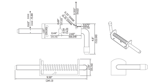 9.5" Spring Latch Bolt
