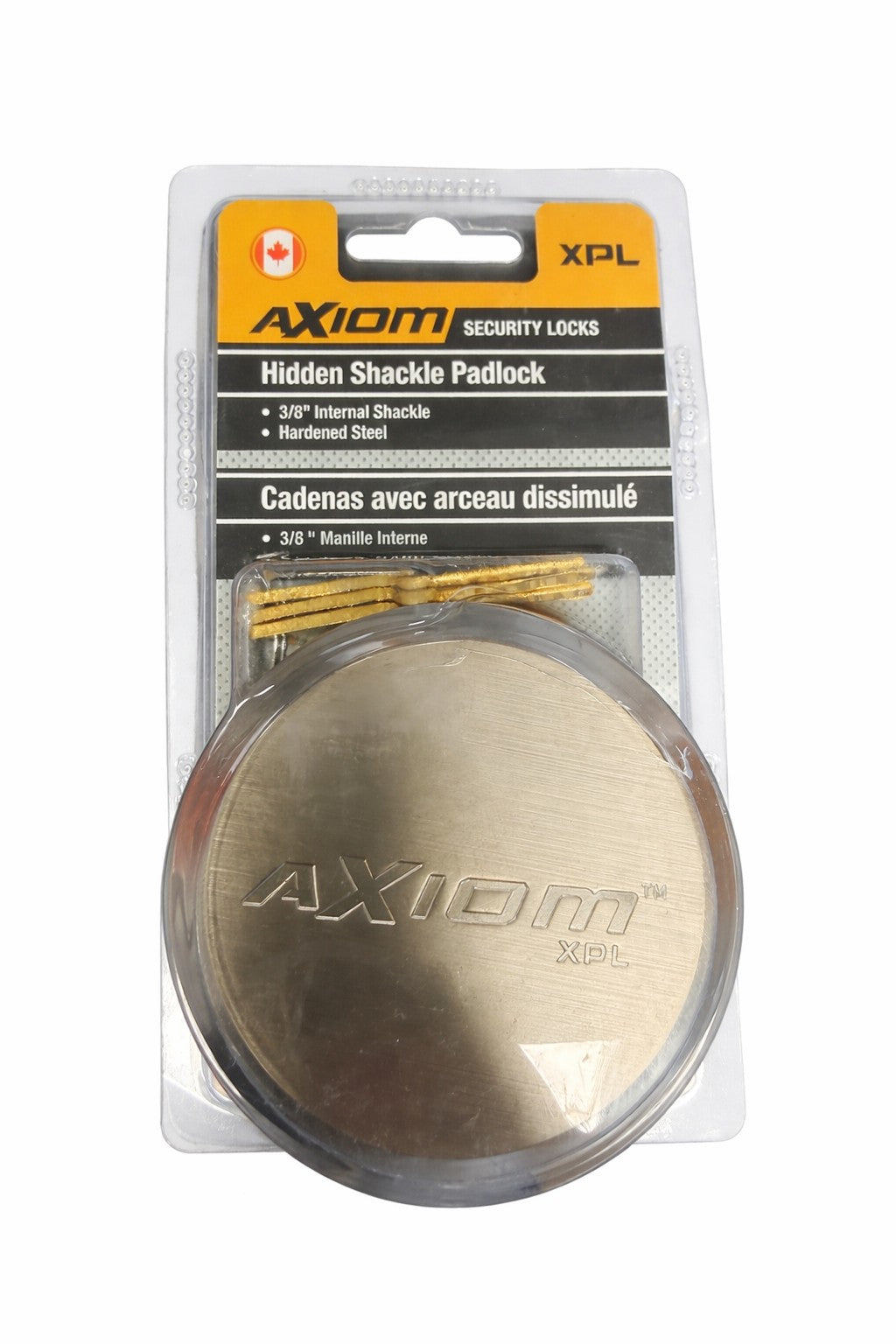 Axiom Hidden Shackle Padlock- 1 Pack